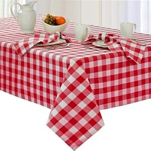 Red Buffalo Check Cotton Tablecloth 60x84”